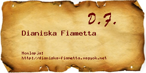 Dianiska Fiametta névjegykártya